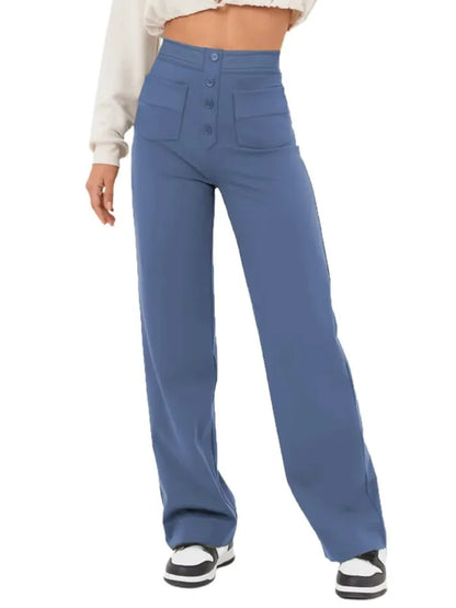 High-Waisted Elastic Pants