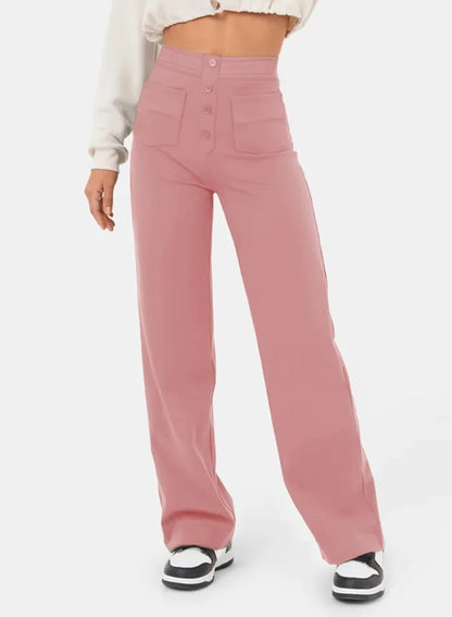 High-Waisted Elastic Pants