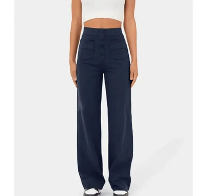 High-Waisted Elastic Pants