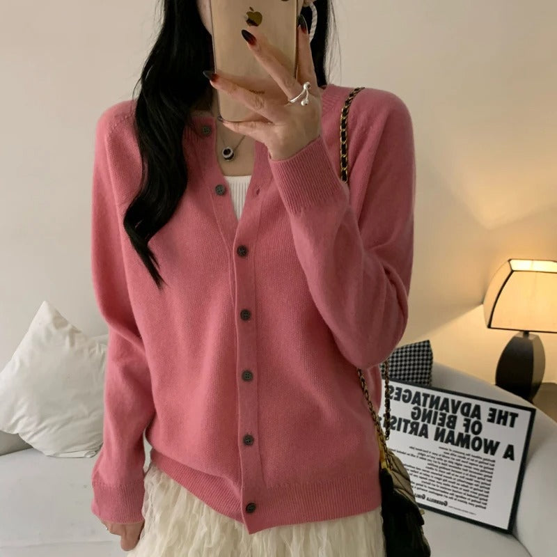 Wool Knitted Cardigan Sweater